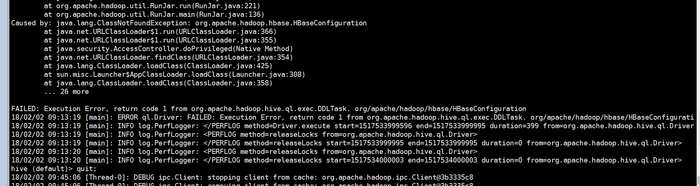 执行操作时，出现FAILED:ExecutionError,returncode1fromorg.apache.hadoop.hive.ql.exec.DDLTask错误的解决办法（图文详解）java.lang.RuntimeException:HRegionServerAborted的问题分布式集群HBase启动后某节点的HRegionServer自动消失问题hive常见问题解决干货大全