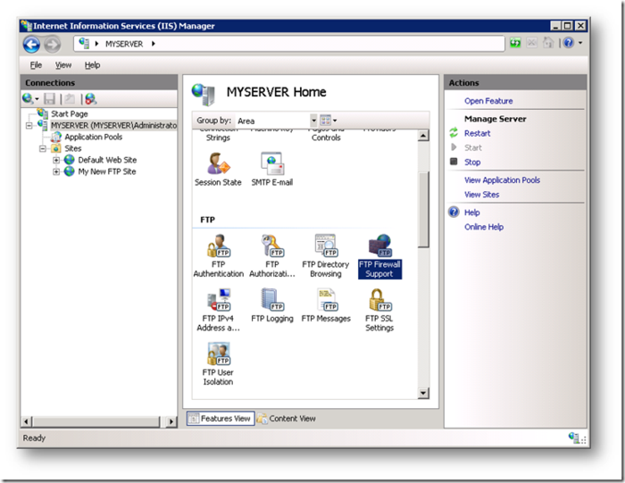 IIS7.5配置FTPPassive模式