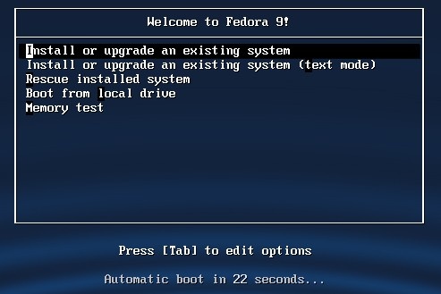 VMware6.5下安装Fedora9