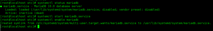fedora中使用mariadb数据库建库和建表--mariadb数据库服务无法启动?
